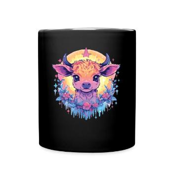 Vache Tête de vache Audacieuse Agriculture Veau - Mug uni - noir - Devant