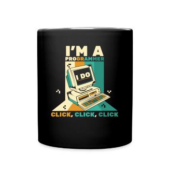 I'm A Programmer Click Softwareingenieur Coder - Tasse einfarbig - Schwarz - Vorne