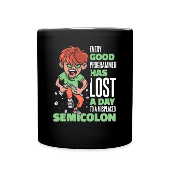 A perdu un jour à cause d’un codeur de points-virgules égaré - Mug uni - noir - Devant