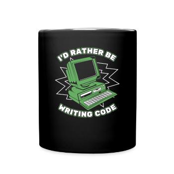 Je préfère écrire du codeur développeur de code - Mug uni - noir - Devant