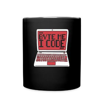 Byte Me I Code Developer Software Developer - Full Colour Mug - black - Front