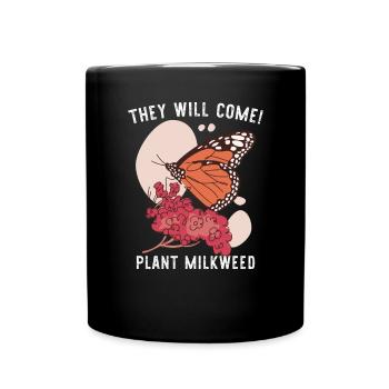 Planter l’asclépiade monarque papillon - Mug uni - noir - Devant