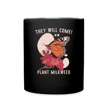 Plante Asclépiade | Monarque papillon - Mug uni - noir - Devant