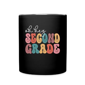 Second Grade Rainbow Girls Boys Teacher Team 2nd - Full Colour Mug - black - Front