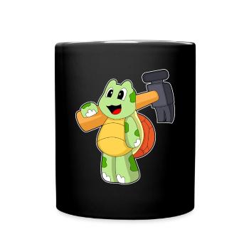 Schildkröte Handwerker Hammer Handwerk - Tasse einfarbig - Schwarz - Vorne
