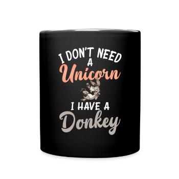 Cadeaux d’amoureux de l’âne - Mug uni - noir - Devant