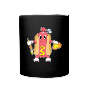 Peinture au pinceau de peintre hot-dog - Mug uni - noir - Devant