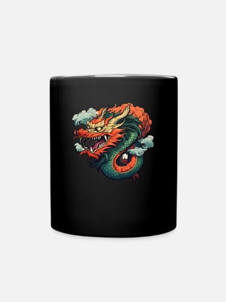 Chinesischer Drache - Tasse einfarbig - Schwarz
