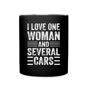J’aime une femme et plusieurs voitures - Funny Car Mech - Mug uni - noir - Devant