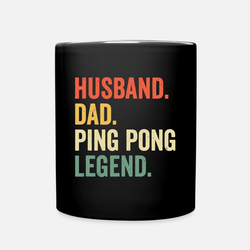 Drôle Ping Pong Mari Papa Tennis de Table Légende - Mug uni - noir