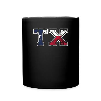 Texas-amerikanische Flagge Schwarz - Tasse einfarbig - Schwarz - Vorne