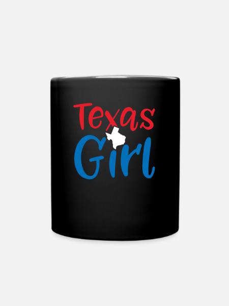 Texas mädchen - Tasse einfarbig - Schwarz