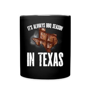 Bbq saison In Texas - Tasse einfarbig - Schwarz - Vorne