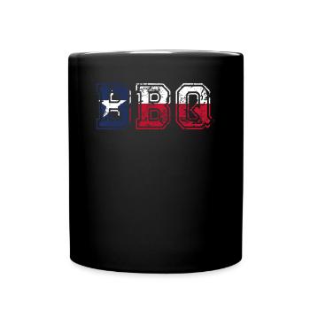 Texas-amerikanischer Grill - Tasse einfarbig - Schwarz - Vorne