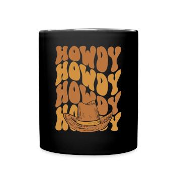 Hallo Cowboy In Schwarz - Tasse einfarbig - Schwarz - Vorne