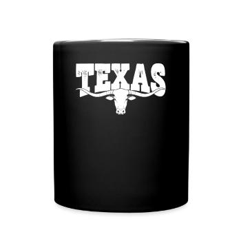 Texas Rinder - Tasse einfarbig - Schwarz - Vorne