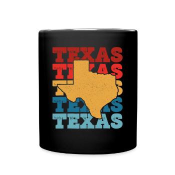 Texas Buntes Retro-schwarz - Tasse einfarbig - Schwarz - Vorne