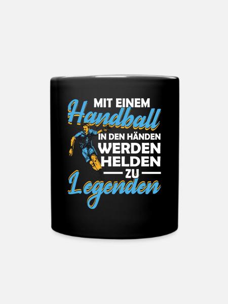 Handball Handballer Mit dem Ball in den Händen - Tasse einfarbig - Schwarz