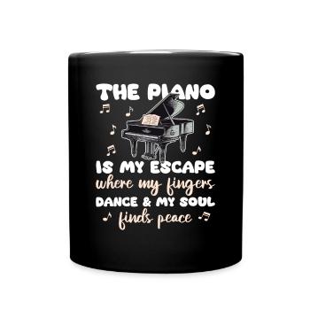 Le piano est mon évasion où mes doigts dansent trouvent - Mug uni - noir - Devant