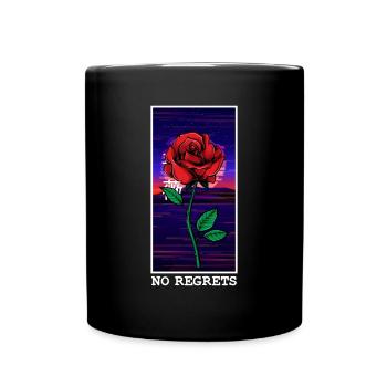 No Regrets Rose Vaporwave - Full Colour Mug - black - Front