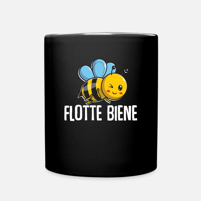 Flotte Biene - Tasse einfarbig - Schwarz