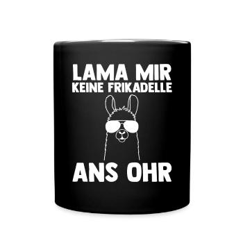 Lama - Tasse einfarbig - Schwarz - Vorne
