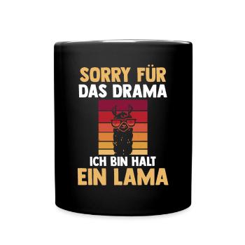 Lama - Tasse einfarbig - Schwarz - Vorne
