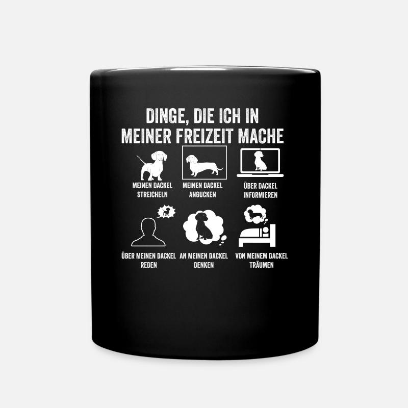 Hund Dackel - Tasse einfarbig - Schwarz