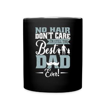 Papa No Hair Humor Shirt - Tasse einfarbig - Schwarz - Vorne