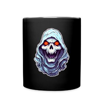Skull Ghost Halloween - Full Colour Mug - black - Front
