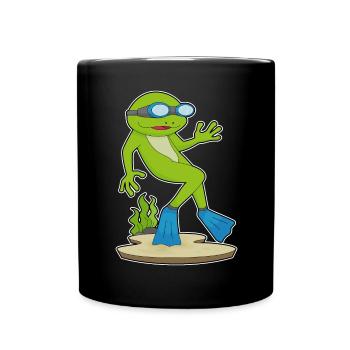 Frosch Taucher Schwimmbrille Tauchen - Tasse einfarbig - Schwarz - Vorne