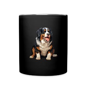 Bernese Mountain Dog - Tasse einfarbig - Schwarz - Vorne