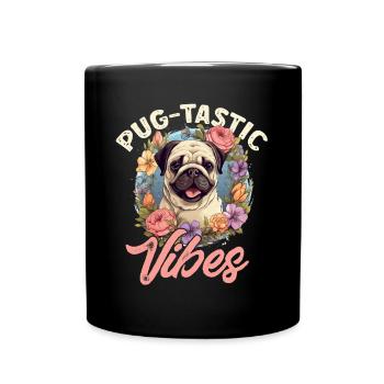 Pug Dog Breed Pet - Pug-tastic Vibes - Mug uni - noir - Devant