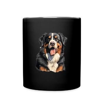 Bernese Mountain Dog - Tasse einfarbig - Schwarz - Vorne