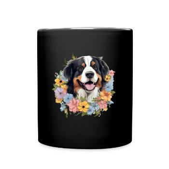 Bernese Mountain Dog - Tasse einfarbig - Schwarz - Vorne