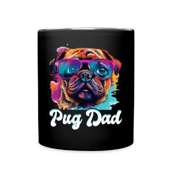 Pug Dog Breed Pet - Pug Dad - Tasse einfarbig - Schwarz - Vorne
