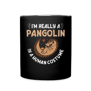 I really am a pangolin owner - Full Colour Mug - black - Front