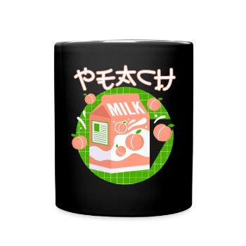 Japanese Peach Drink 80s 90s vaporwave - Tasse einfarbig - Schwarz - Vorne