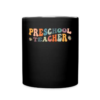 Groovy Enseignant préscolaire Enseignement de la maternelle - Mug uni - noir - Devant