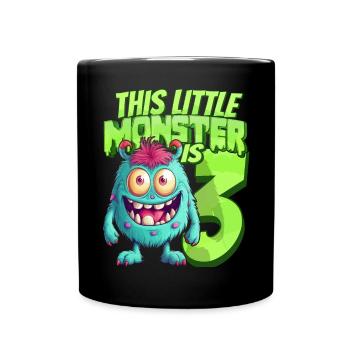 Ce petit monstre a 3 - trois ans - 3. - Mug uni - noir - Devant