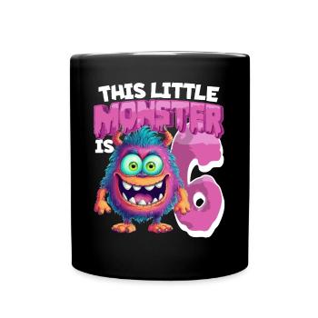 Dieses Kleine Monster Ist 6 - Sechs Jahre - 6. - Tasse einfarbig - Schwarz - Vorne