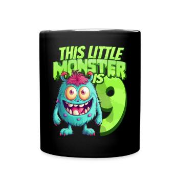 Ce petit monstre a 9 - neuf ans - 9. - Mug uni - noir - Devant