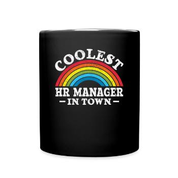 Coolest HR Manager in Town - Rainbow HR - Full Colour Mug - black - Front