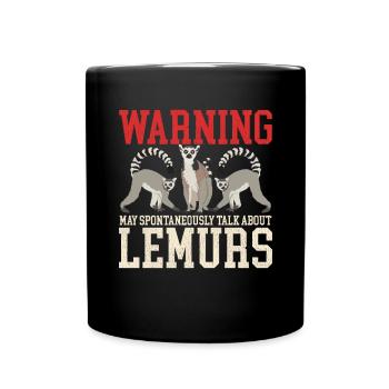 Lemur Katta Lemuren Ringelschwanz Lemure Geschenk - Tasse einfarbig - Schwarz - Vorne