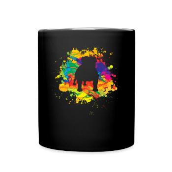 Chien Bulldog Dog Propriétaire Gechenkidee - Mug uni - noir - Devant