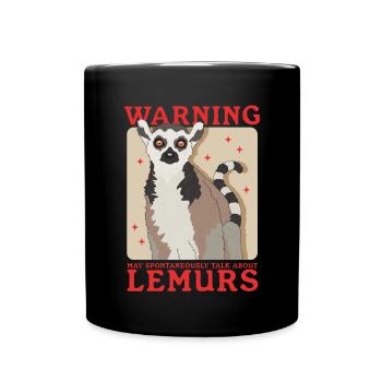 Lemur Katta Lemure Ringelschwanz Lemuren Geschenk - Tasse einfarbig - Schwarz - Vorne