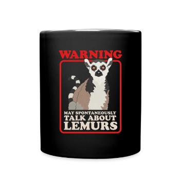 Lemur Katta Ringelschwanz Lemuren Geschenk - Tasse einfarbig - Schwarz - Vorne