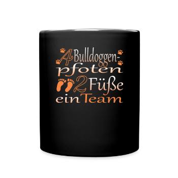 Hund Bulldogge Hundebesitzer Gechenkidee - Tasse einfarbig - Schwarz - Vorne