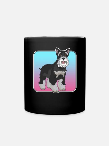 Zwergschnauzer Besitzer | Schnauzer Hund Geschenk - Tasse einfarbig - Schwarz