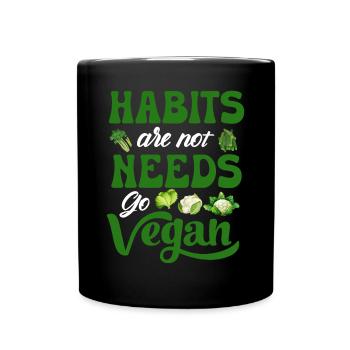 Véganisme végétalien - Mug uni - noir - Devant
